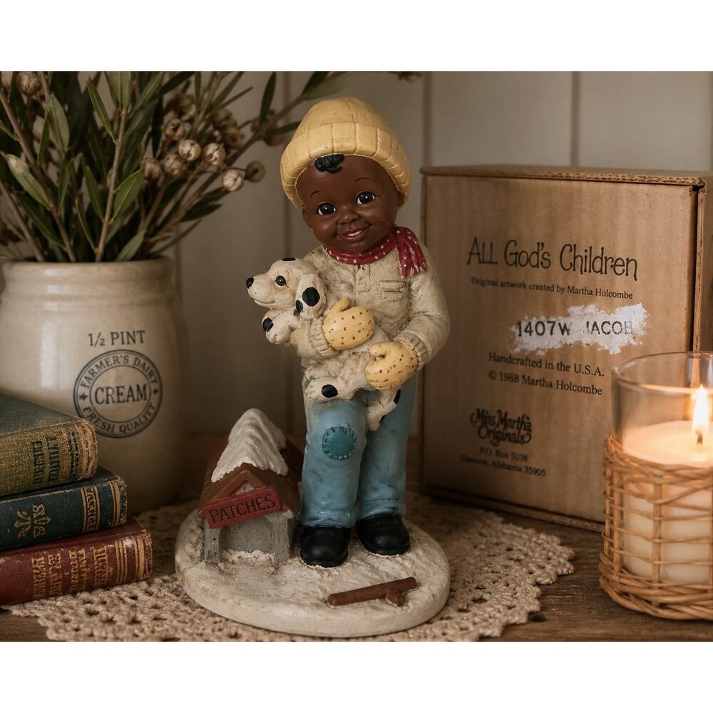 Vintage All God’s Children Jacob Figurine w Box COA Martha Holcombe 1988